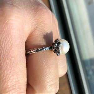 Pandora Sterling Silver Pearl Ring